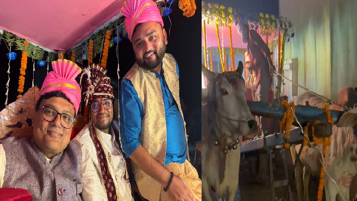 न कार न हेलीकॉप्टर… बैलगाड़ी पर सवार होकर दुल्हन लेने ससुराल पहुंचा दूल्हा, विधायक जी भी हुए शामिल