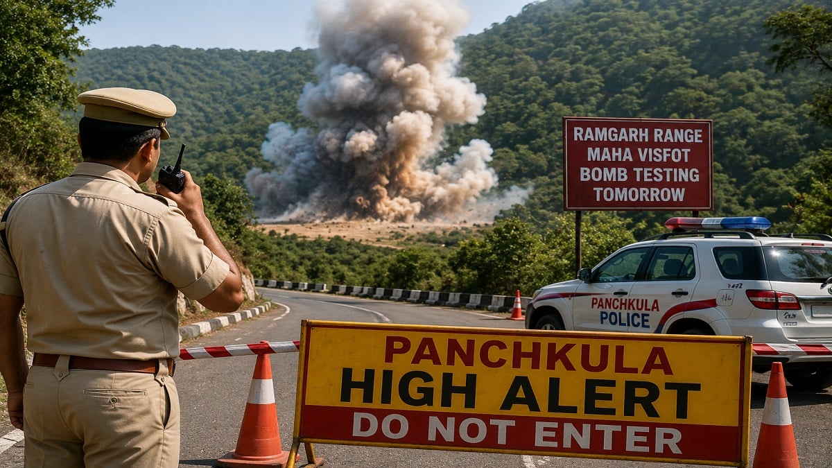 पंचकूला हाई अलर्ट: रामगढ़ रेंज में कल महाविस्फोट, बम का होगा परीक्षण