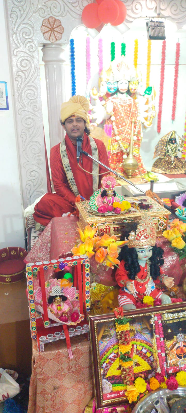 अधोया मंदिर में श्रीमद्भागवत कथा का छठा दिन: श्रीकृष्ण-रुक्मणी विवाह और नागलीला का भावपूर्ण वर्णन, भक्तिमय हुआ वातावरण