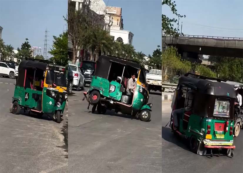 दिल्ली की सड़कों पर ऑटो चालक का खतरनाक स्टंट, वीडियो वायरल होने के बाद पुलिस ने कसा शिकंजा