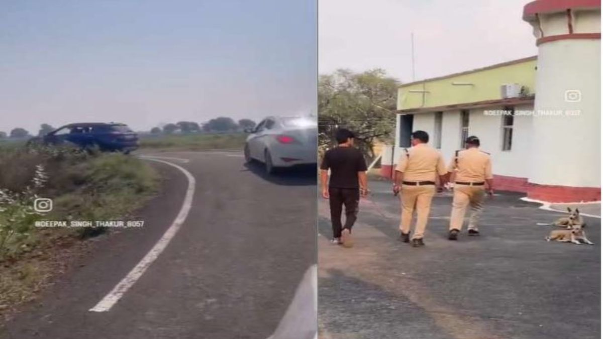 शराब तस्कर को कार से VIP ट्रीटमेंट: रसूख के आगे झुकी खाकी, वीडियो वायरल होने के बाद जांच शुरू
