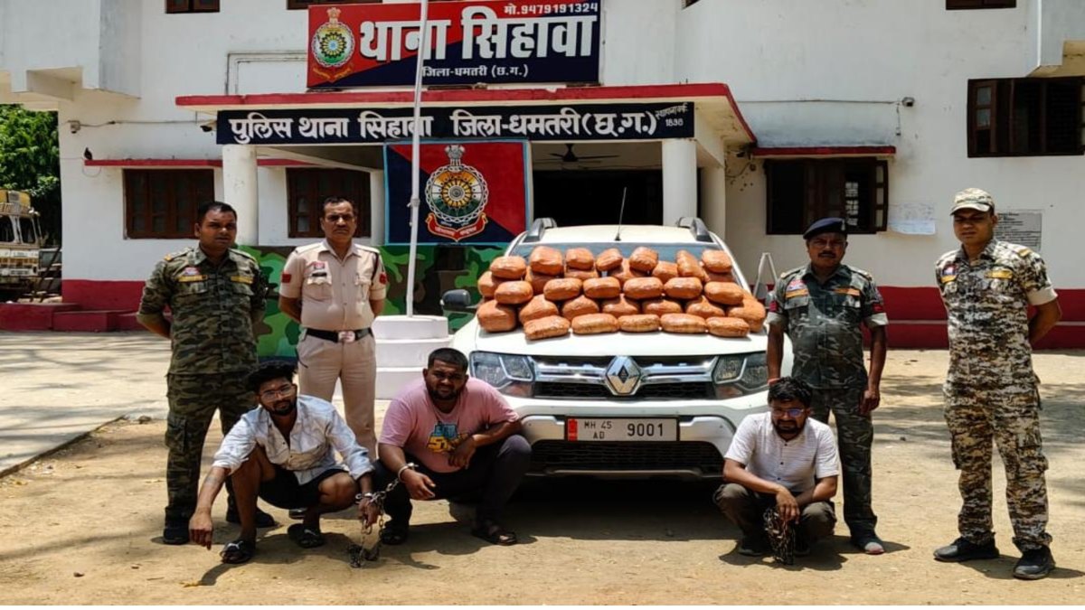 लग्जरी कार से हो रही थी गांजा की तस्करी, ओडिशा से महाराष्ट्र में थी बेचने की तैयारी, पुलिस के हत्थे चढ़े तीन तस्कर