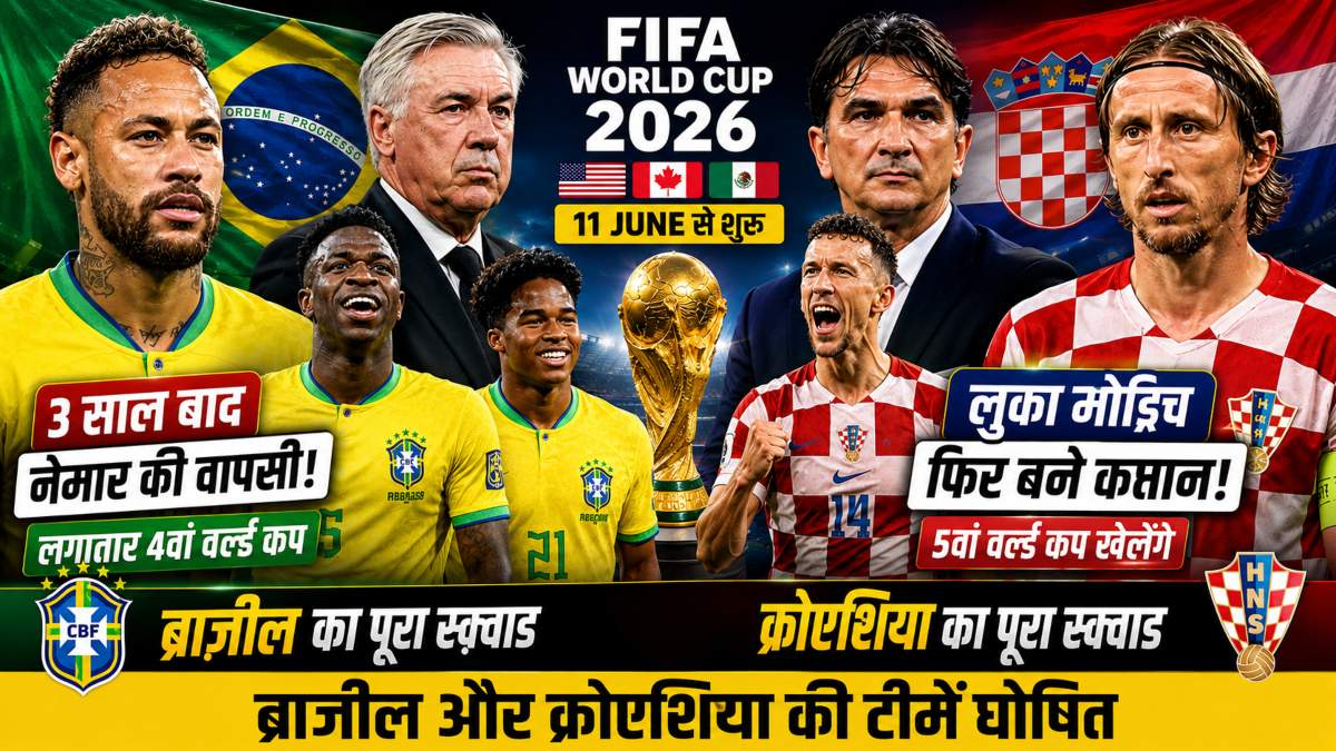 FIFA World Cup 2026: ब्राजील और क्रोएशिया ने घोषित की टीम, 3 साल बाद नेमार की वापसी; मोड्रिच फिर संभालेंगे कप्तानी