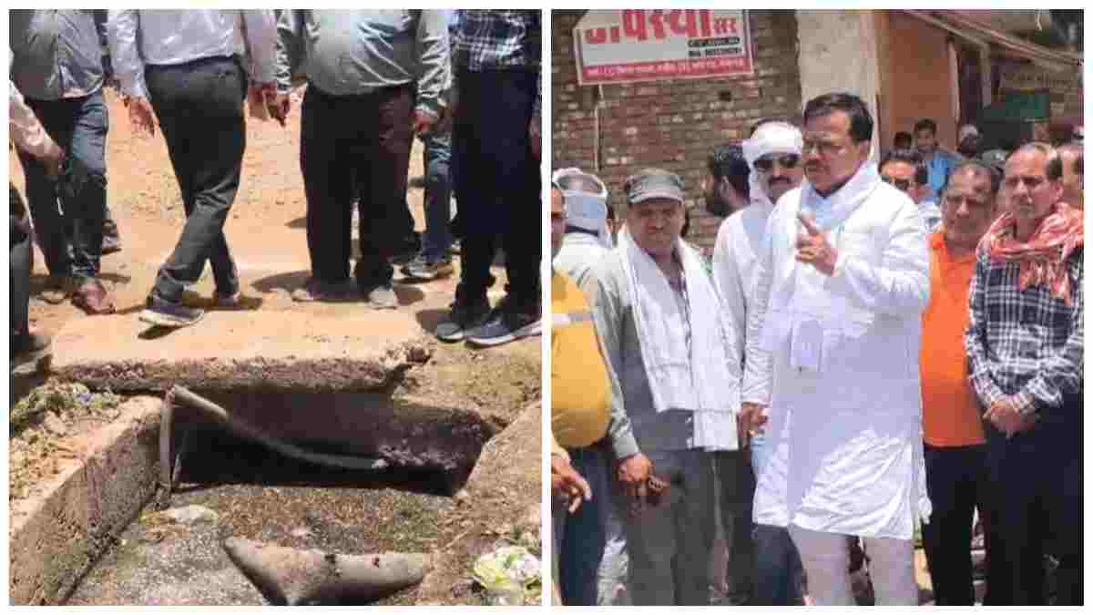 नाले में गंदगी देख भड़के मंत्री तोमर: अधिकारियों को लगाई फटकार, बोले- अगली बार ऐसे हालात मिले करवाऊंगा FIR
