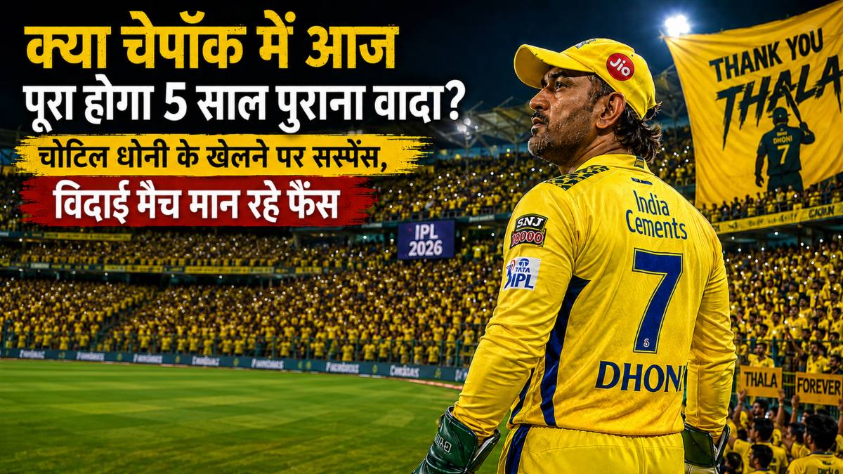 IPL 202: क्या चेपॉक में आज पूरा होगा 5 साल पुराना वादा? चोटिल धोनी के खेलने पर सस्पेंस, विदाई मैच मान रहे फैंस
