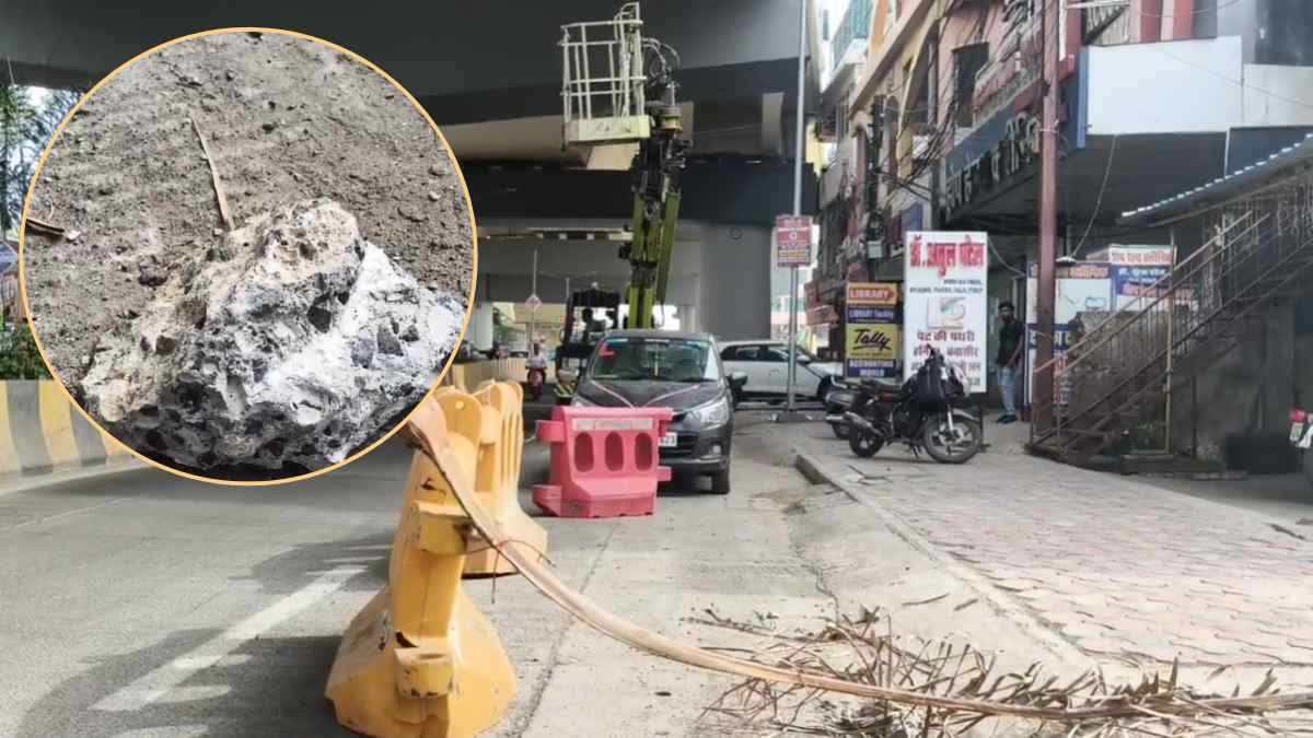 जबलपुर में 1 हजार करोड़ के फ्लाईओवर से गिरने लगे कंक्रीट, बाल-बाल बचे राहगीर, एक साल पहले हुआ था निर्माण