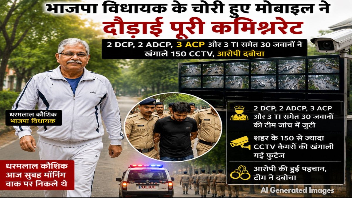 भाजपा विधायक के चोरी हुए मोबाइल ने दौड़ाई पूरी पुलिस कमिश्नरेट: 2 DCP, 2 ADCP, 3 ACP और 3 TI समेत 30 जवानों ने बहाया पसीना, दबोचा गया आरोपी
