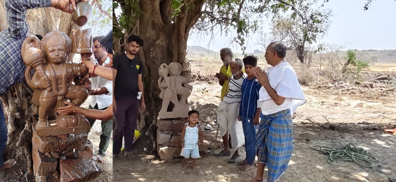कटनी में साक्षात चमत्कार! गऊ समाधि के पास जमीन से निकले ‘बजरंगबली’, दर्शन के लिए उमड़े श्रद्धालु