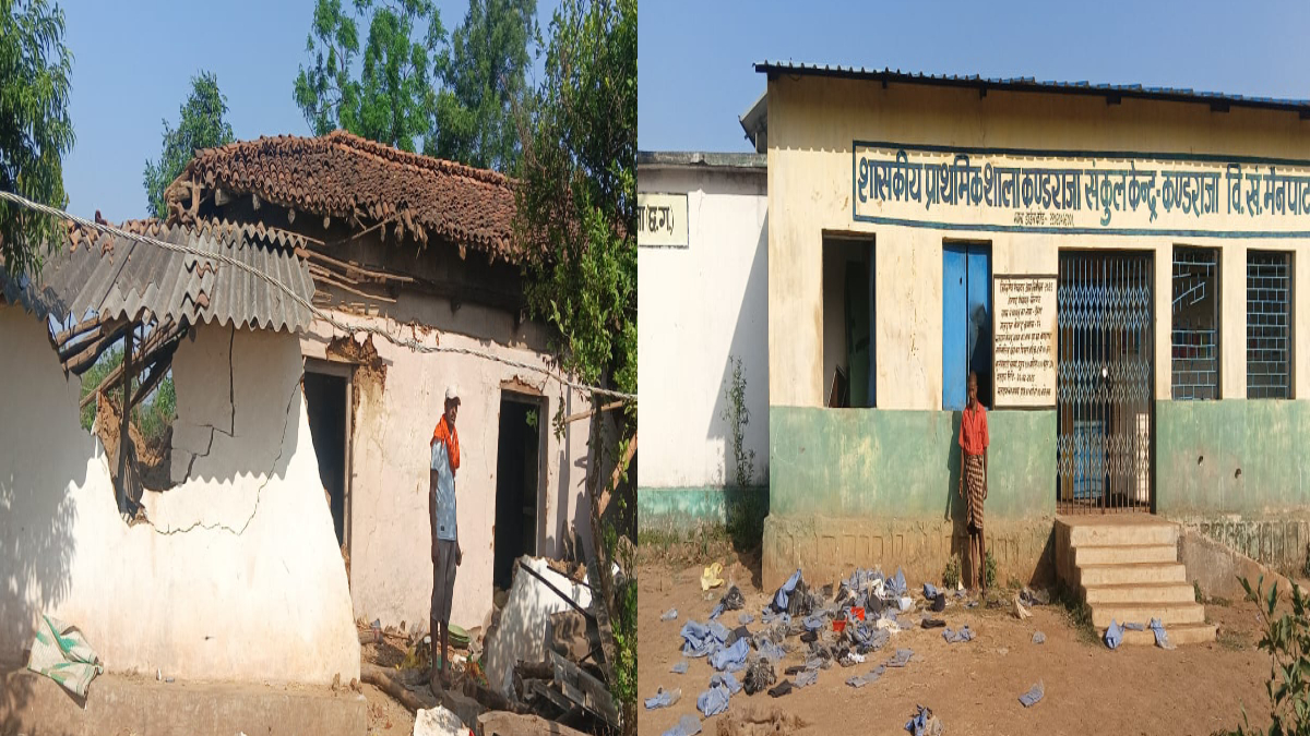 CG में हाथियों का आतंक: घर और स्कूल को किया तहस-नहस, ग्रामीणों में दहशत का माहौल
