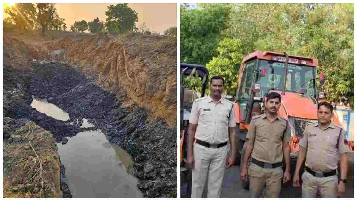 ब्लैक डायमंड का अंडरग्राउंड खेल बेनकाब: 30 लाख का मशरूका कोयला, JCB और ट्रैक्टर जब्त