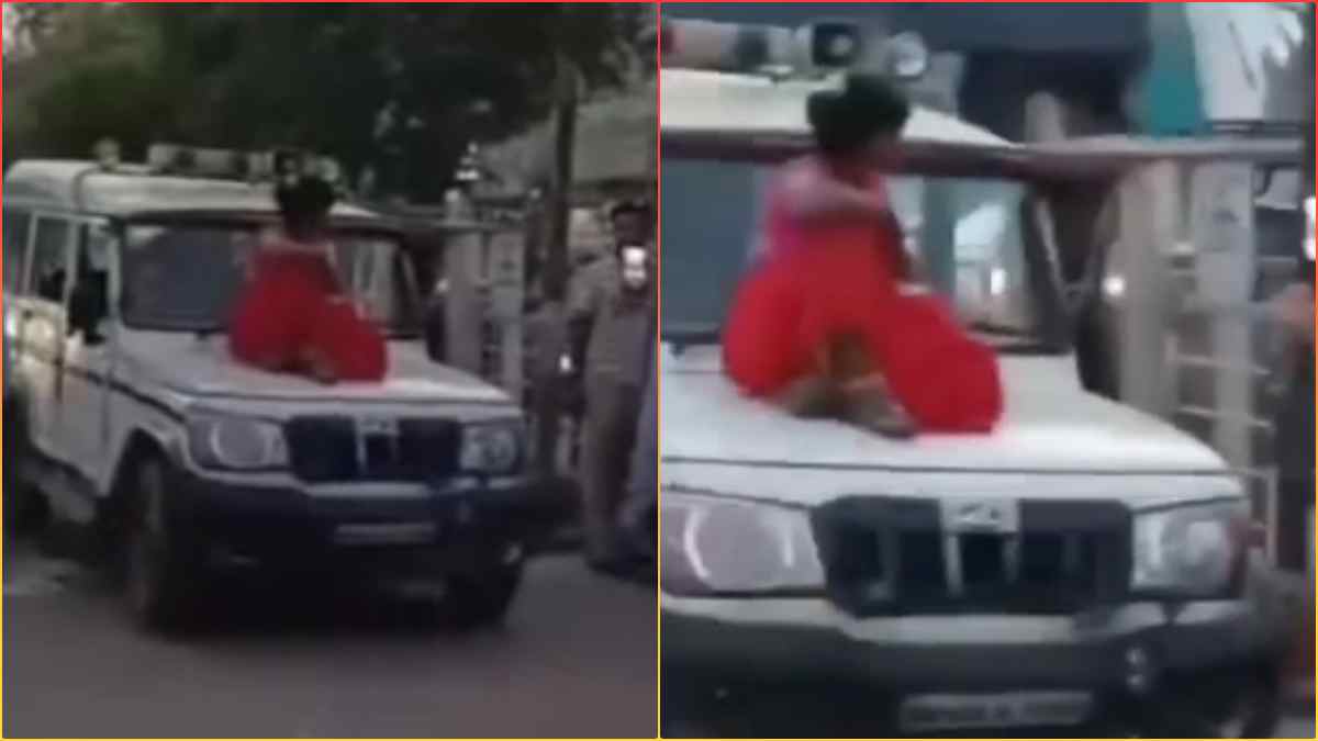 चेकिंग में भाई का कटा चालान, पुलिस वाहन के ऊपर चढ़ गई बहन, हाई वोल्टेज ड्रामा देख हर कोई हुआ हैरान