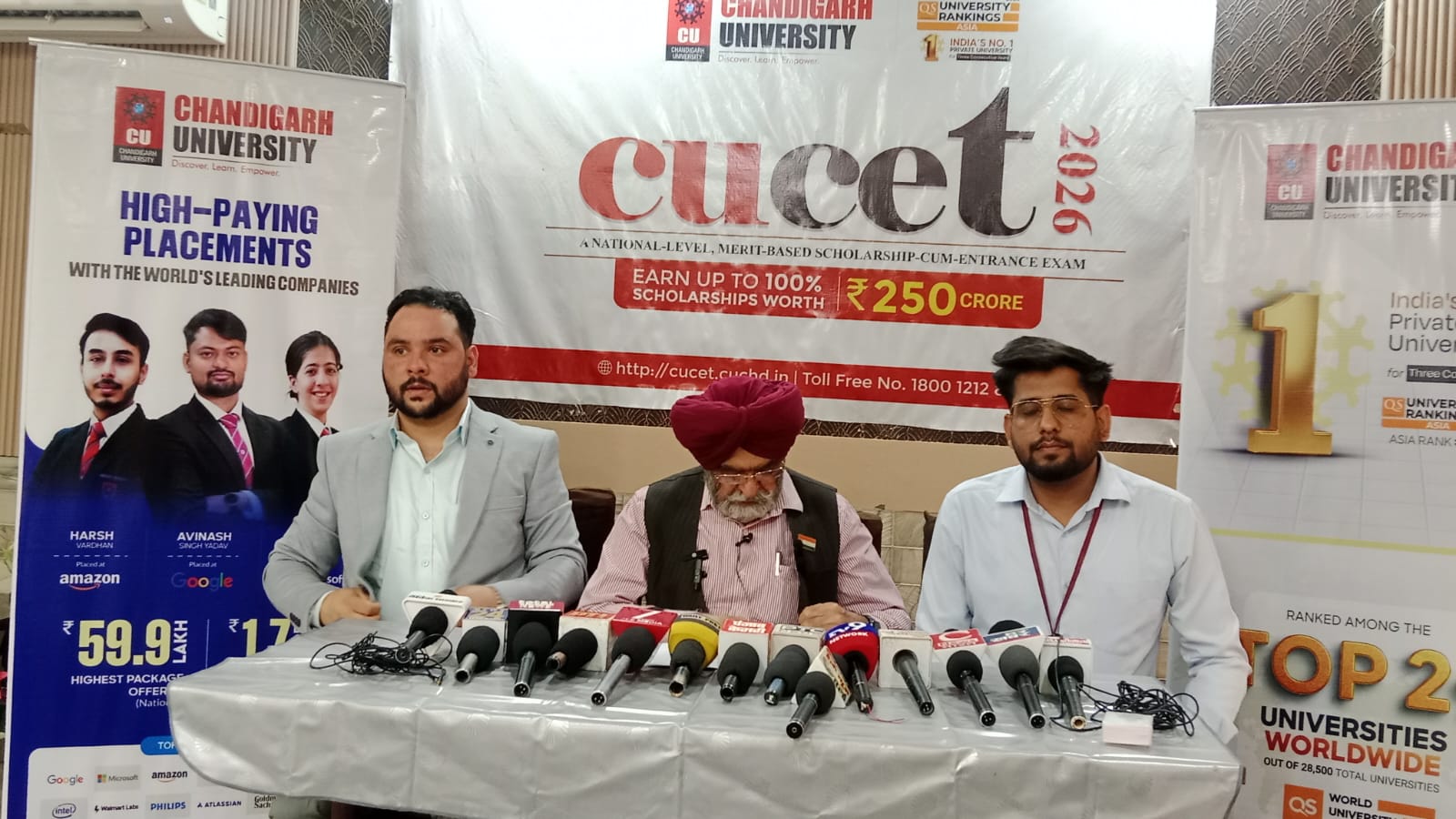क्यूएस वर्ल्ड रैंकिंग 2026 में चंडीगढ़ यूनिवर्सिटी का दबदबा: दुनिया के टॉप-300 संस्थानों में बनाई जगह