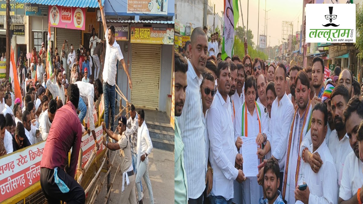 कांग्रेस ने 12 सूत्रीय मांगों को लेकर भरी हुंकार: कैबिनेट मंत्री के कार्यालय का किया घेराव