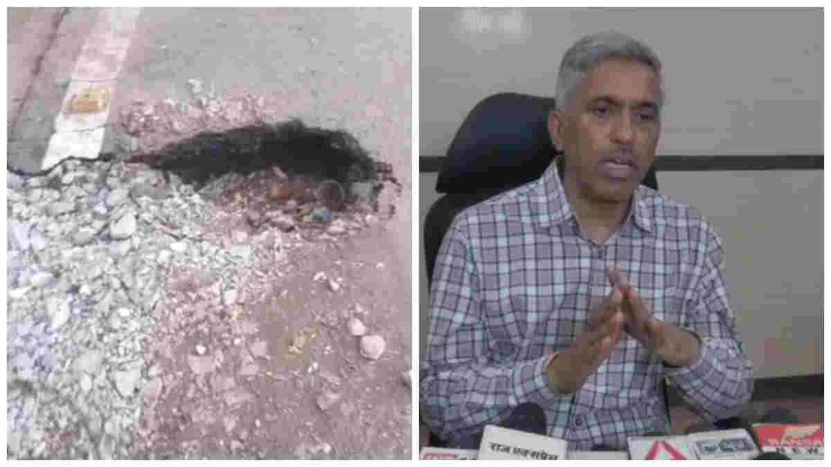 ग्वालियर स्मार्ट रोड की बदहाली: मेडिकल कॉलेज के सामने गहरा गड्ढा, ACS संजय दुबे ने मानी खामी