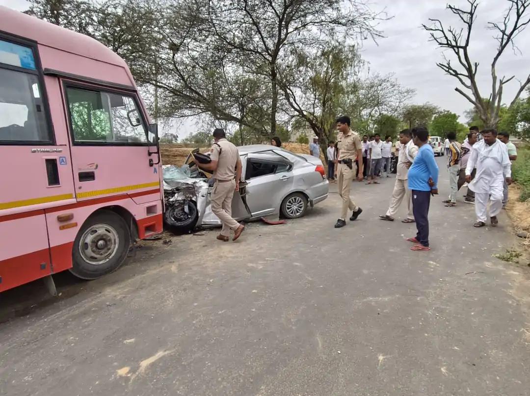 आदमपुर में दर्दनाक सड़क हादसा: रोडवेज बस और कार की टक्कर में चालक की मौत, दो यात्री घायल