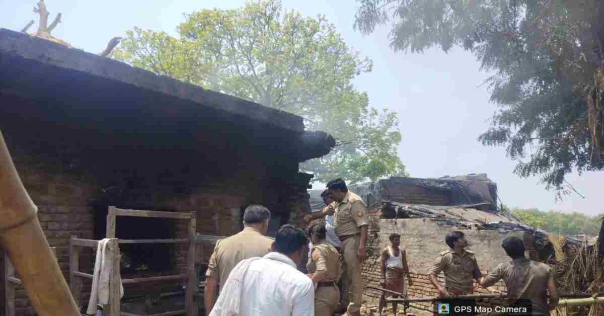प्रतापगढ़ में घरेलू गैस सिलेंडर ब्लास्ट: आग से झुलसकर महिला की मौत, घर की छत भी गिरी