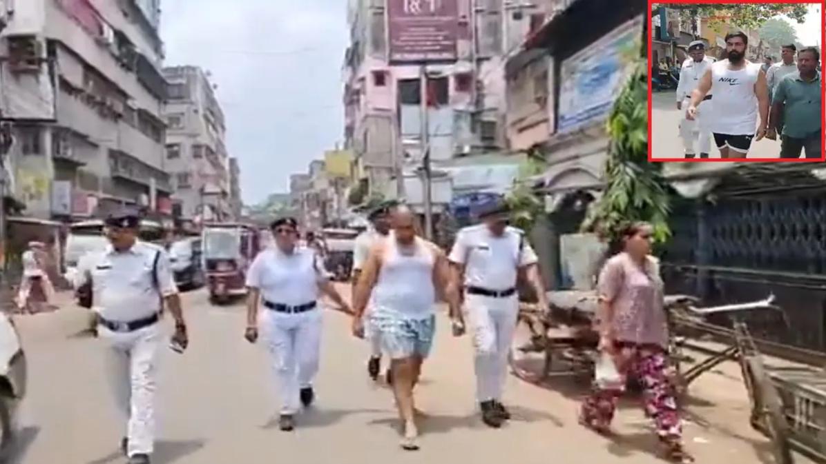 बंगाल के रंगदार सावधान हो! पुलिस अधिकारी पर गोली चलाने के आरोपी को दाढ़ी-मूंछ मुंडवाकर कच्छा-बनियान में सड़कों पर घुमाया