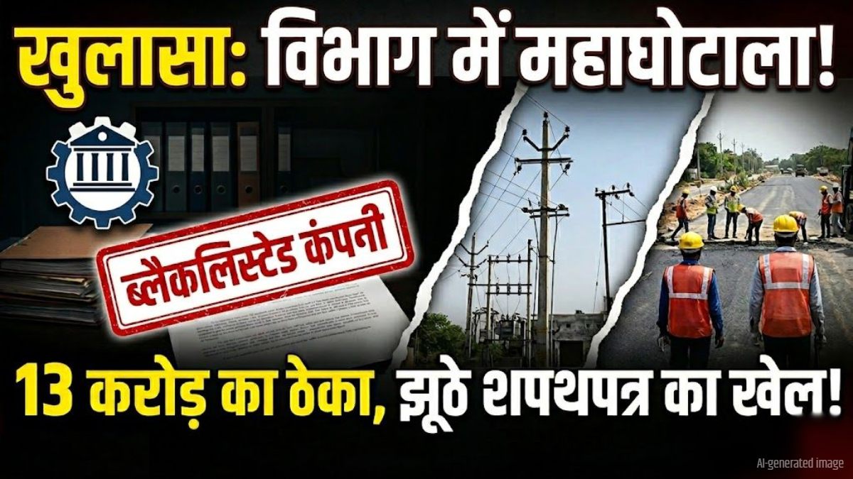 खुलासा: ब्लैकलिस्टेड-अपात्र कंपनी को PWD विद्युत शाखा ने दिया 13 करोड़ का ठेका, झूठे शपथपत्र से बड़ा खेल!