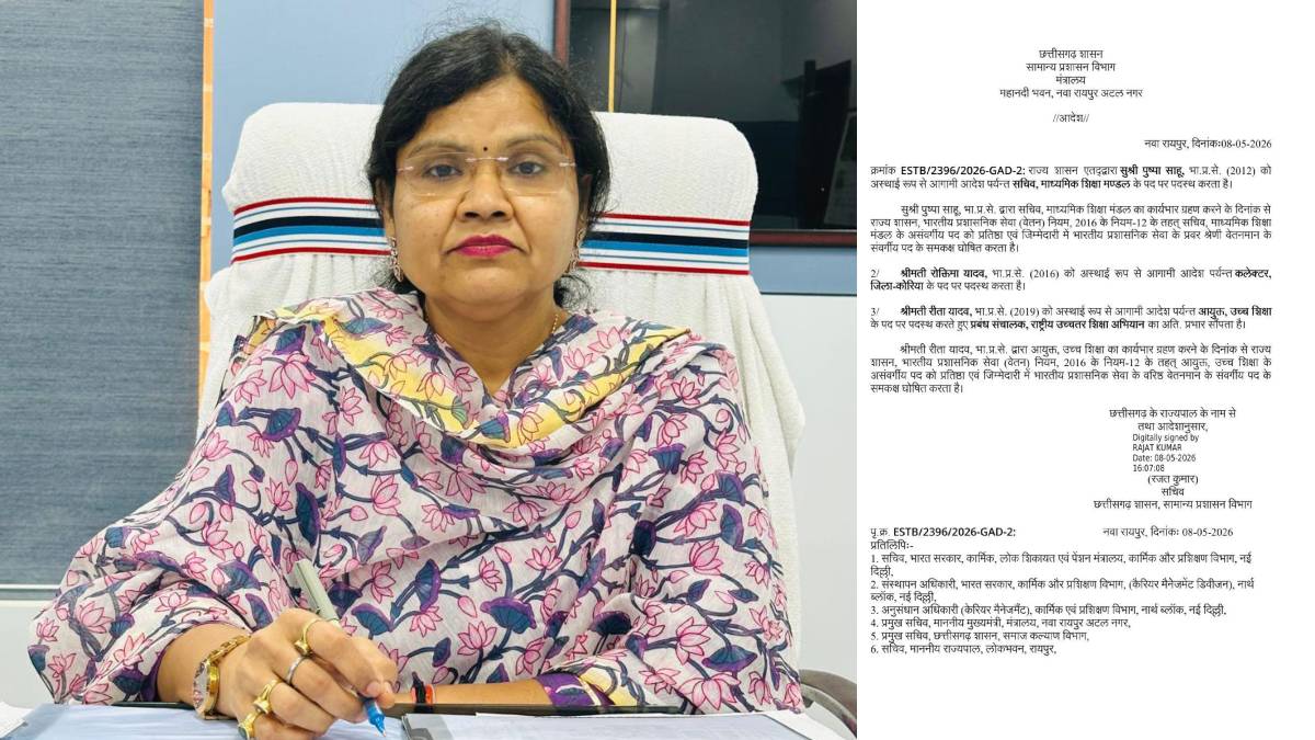 CG Breaking : दो दिन पहले कोरिया कलेक्टर बनीं पुष्पा साहू की अचानक बदली पदस्थापना