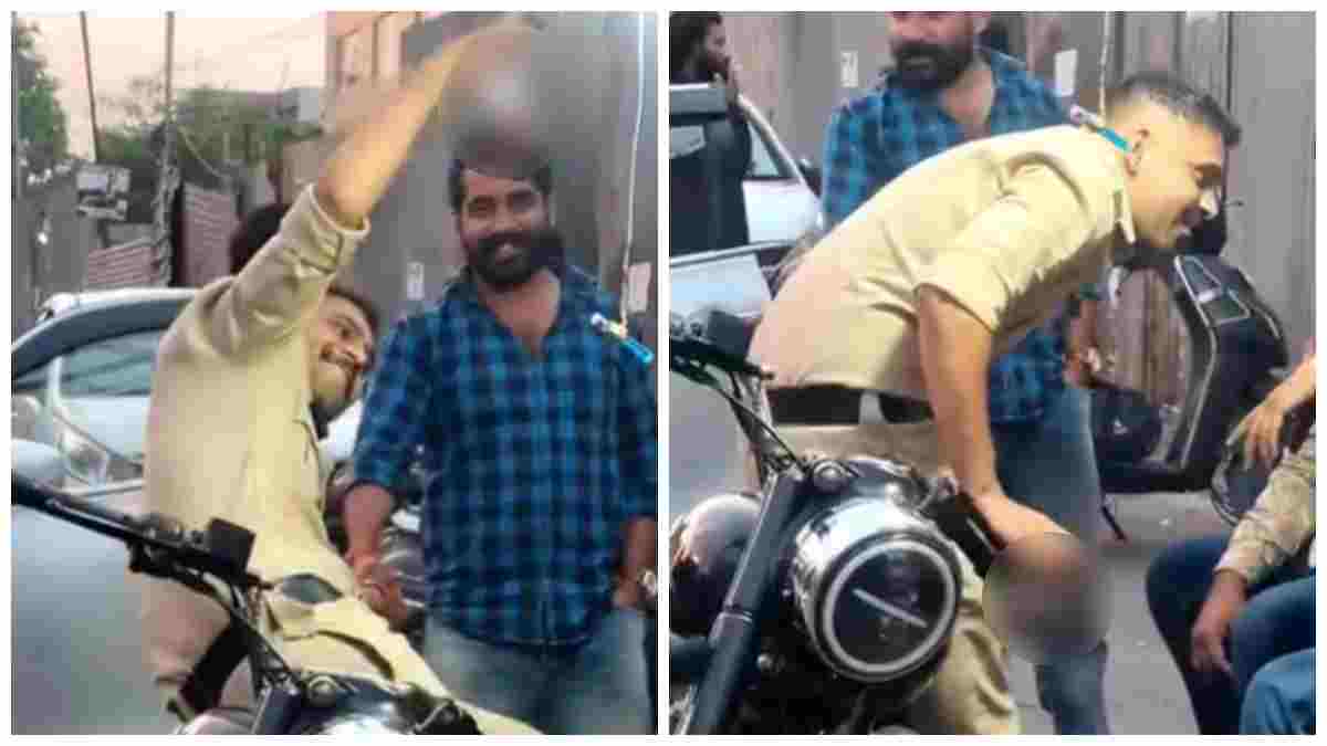इंदौर में वर्दीधारी पुलिसकर्मी गिलास लेकर बाइक पर झूमता नजर आया, Video वायरल 