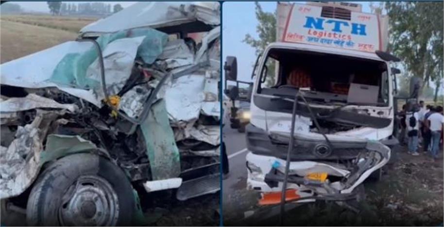 करनाल में दर्दनाक सड़क हादसा, कैंटर और बोलेरो की भिड़ंत में दो युवकों की मौत