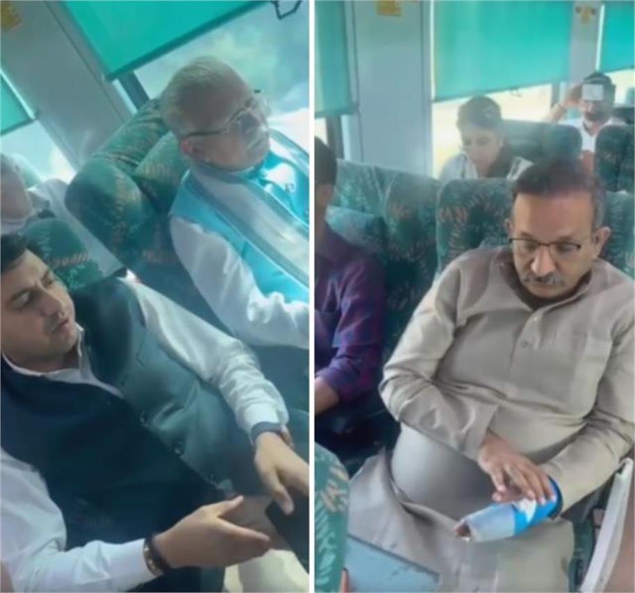 ईंधन बचत और पर्यावरण संरक्षण का संदेश देने मनोहर लाल खट्टर ने ट्रेन में किया सफर , सार्वजनिक परिवहन अपनाने की अपील