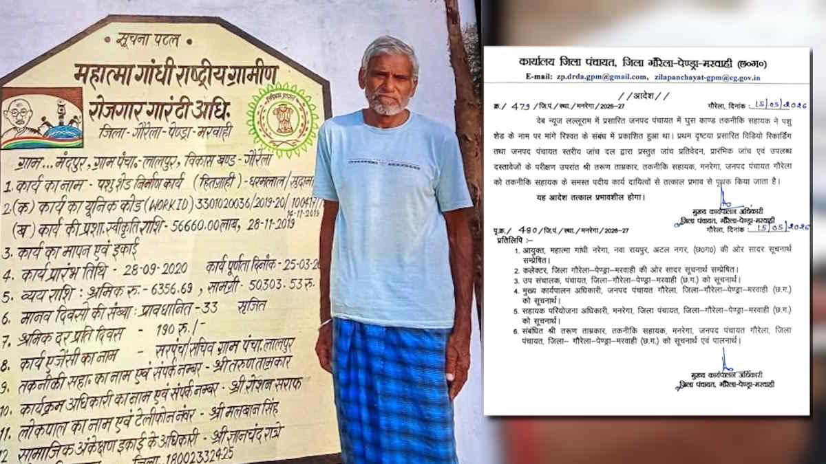 खबर का असर: रिश्वत मांगने वाले मनरेगा तकनीकी सहायक पर कार्रवाई, जिपं ने पद से किया पृथक…