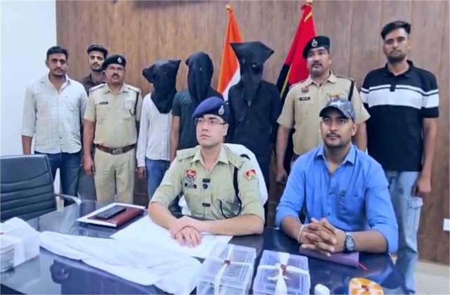 पलवल में पुलिस-बदमाश मुठभेड़: अंतरराज्यीय गैंग के 4 शातिर गिरफ्तार, फायरिंग में सिपाही घायल