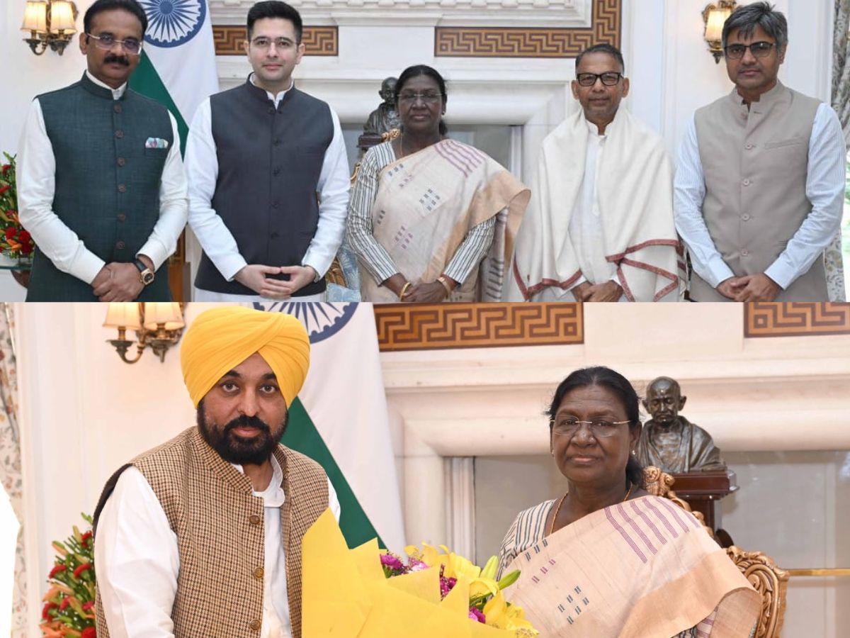 सांसद राघव चड्ढा और पंजाब के मुख्यमंत्री ने की राष्ट्रपति से मुलाकात, आत्मविश्वास से भरे दिखे राघव