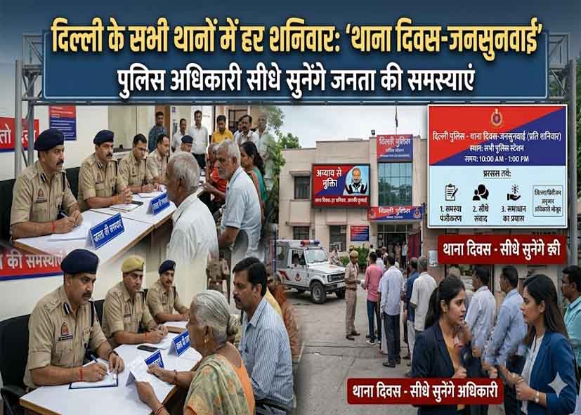 दिल्ली के सभी थानों में हर शनिवार होगी ‘थाना दिवस-जनसुनवाई’, पुलिस अधिकारी सीधे सुनेंगे जनता की समस्याएं