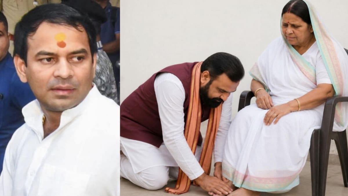 ​राबड़ी आवास पर संग्राम: भाषा की मर्यादा रखें CM, राबड़ी के पैर छूते सम्राट की फोटो शेयर कर बोले तेज प्रताप