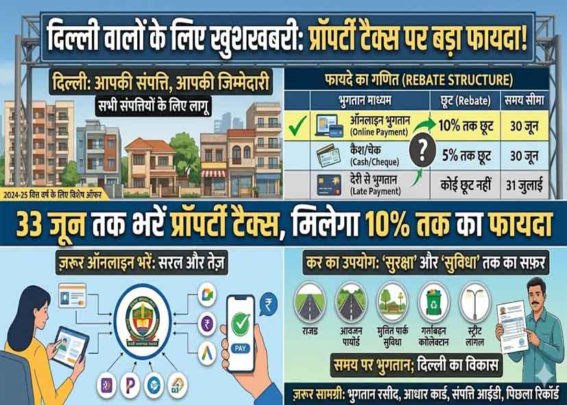 दिल्ली वालों के लिए खुशखबरी: 30 जून तक भरें प्रॉपर्टी टैक्स, मिलेगा 10% तक का फायदा