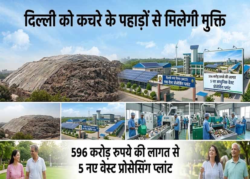 दिल्ली को कचरे के पहाड़ों से मिलेगी मुक्ति; 596 करोड़ रुपये की लागत से 5 नए वेस्ट प्रोसेसिंग प्लांट लगाएगा MCD