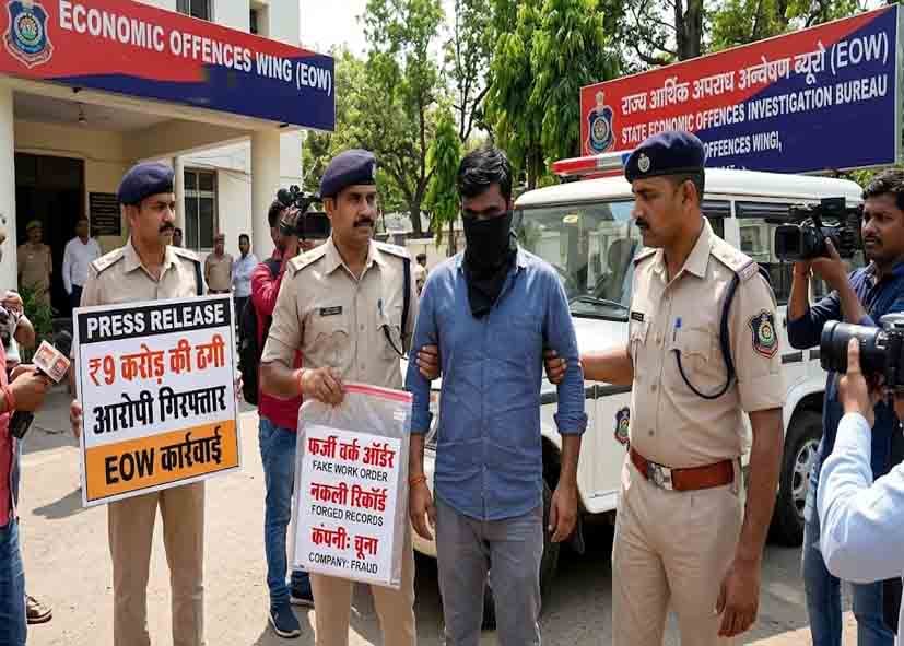 9 करोड़ की ठगी का मामला: फर्जी वर्क ऑर्डर और नकली रिकॉर्ड से कंपनी को लगाया चूना, EOW ने आरोपी को किया गिरफ्तार