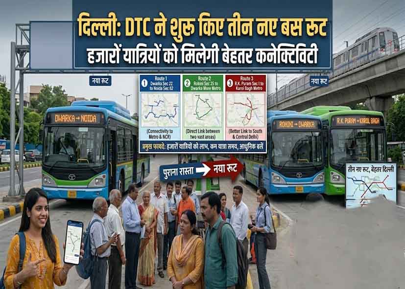 दिल्ली में DTC ने शुरू किए तीन नए बस रूट, हजारों यात्रियों को मिलेगी बेहतर कनेक्टिविटी