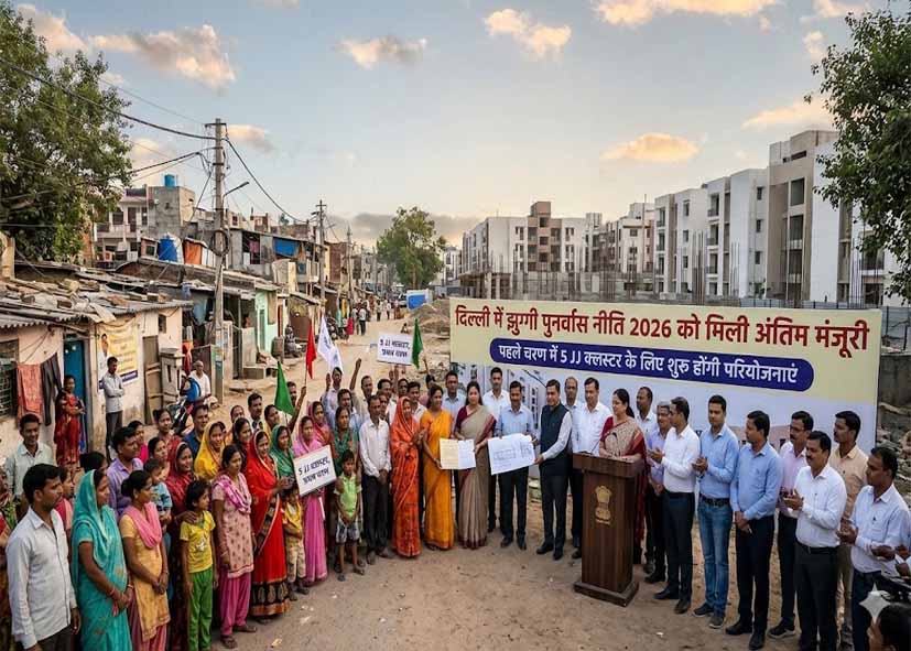 दिल्ली में झुग्गी पुनर्वास नीति 2026 को मिली अंतिम मंजूरी, पहले चरण में 5 JJ क्लस्टर के लिए शुरू होंगी परियोजनाएं