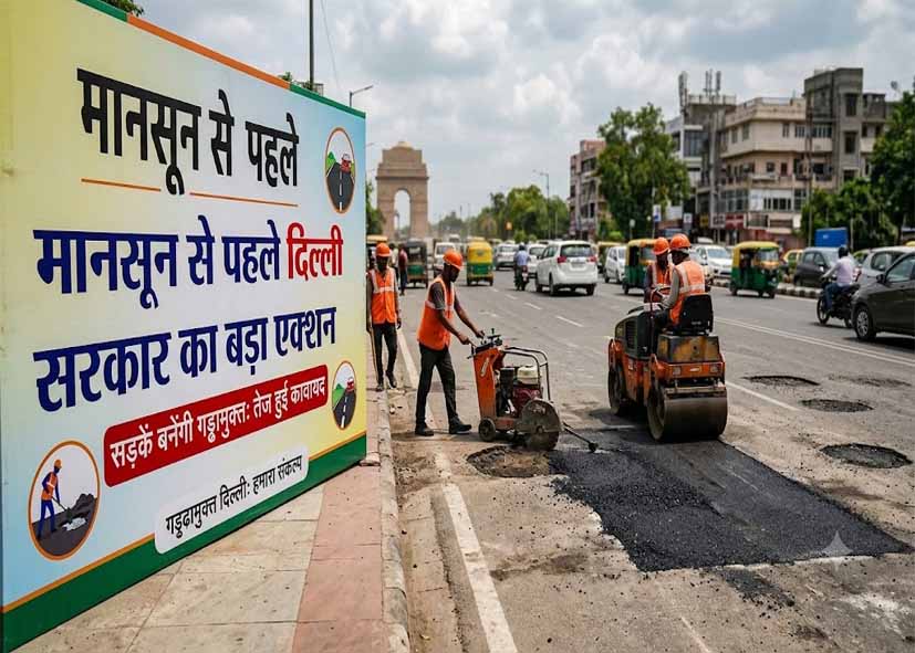मानसून से पहले दिल्ली सरकार का बड़ा एक्शन, सड़कों को गड्ढामुक्त बनाने की कवायद तेज