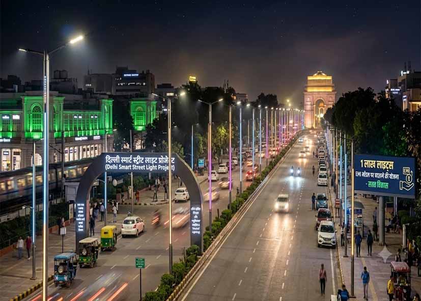 दिल्ली में स्मार्ट स्ट्रीट लाइट प्रोजेक्ट: ऑटो-डिमिंग सिस्टम “म्यूजिकल” लाइटिंग, 1 लाख लाइट्स EMI मॉडल पर बदलने की योजना