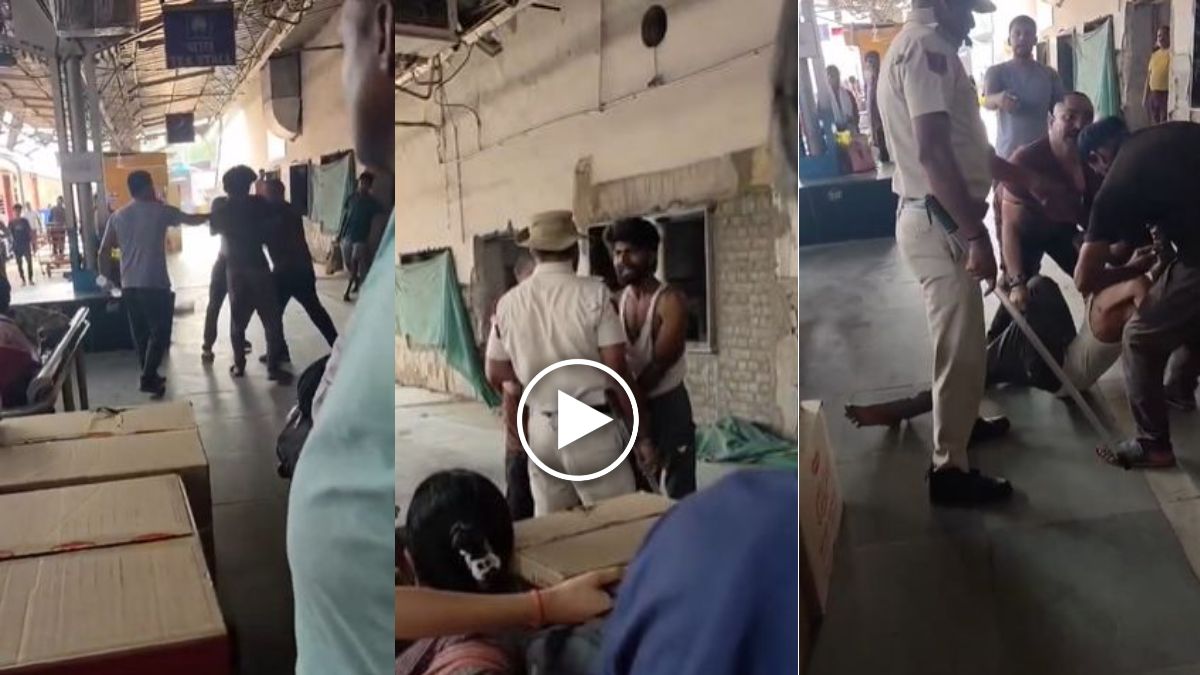 Video : रेलवे स्टेशन पर यात्री और कैंटीन कर्मचारी के बीच हुई जमकर मारपीट, छूटी ट्रेन
