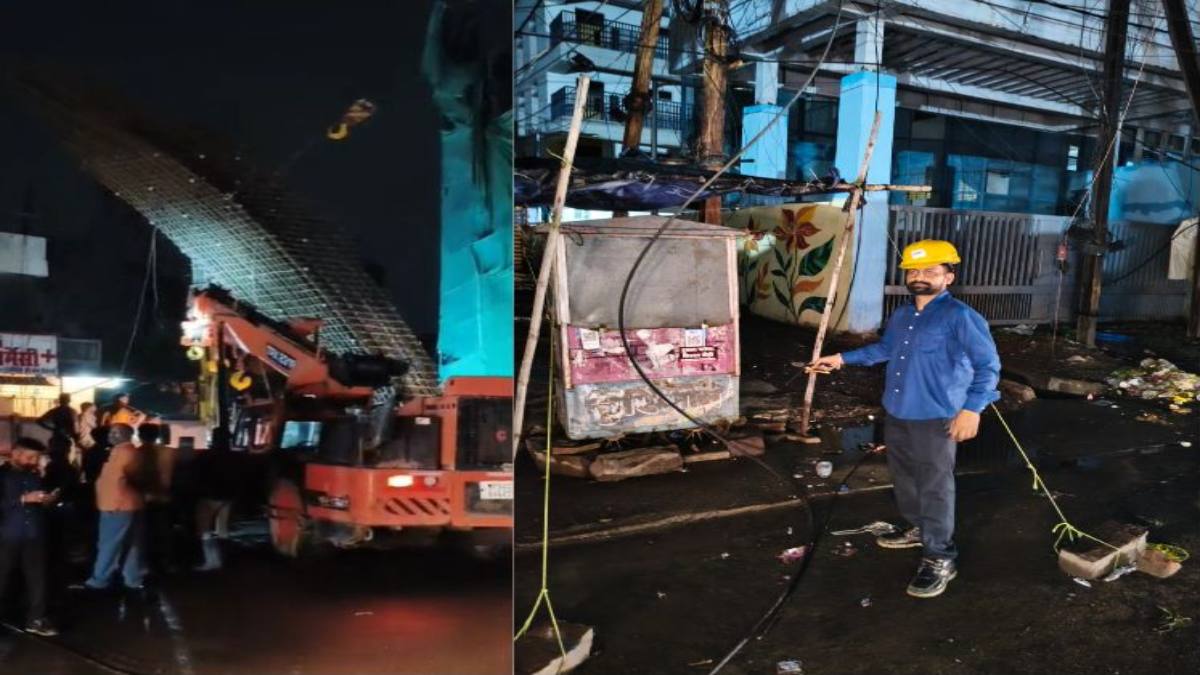 मेट्रो कंपनी की बड़ी लापरवाहीः राजधानी में पिलर गिरने से 11KV की लाइन टूटी, मची अफरा-तफरी, कोई जनहानि नहीं