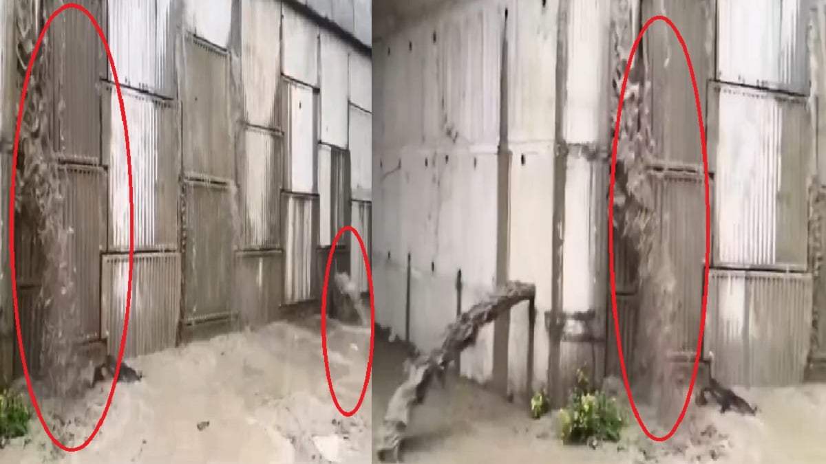 सड़क के नीचे गंगा या फिर कोई नई तकनीक? छपरा रिवीलगंज बाइपास एप्रोच रोड से झरने की तरह निकल रहा पानी