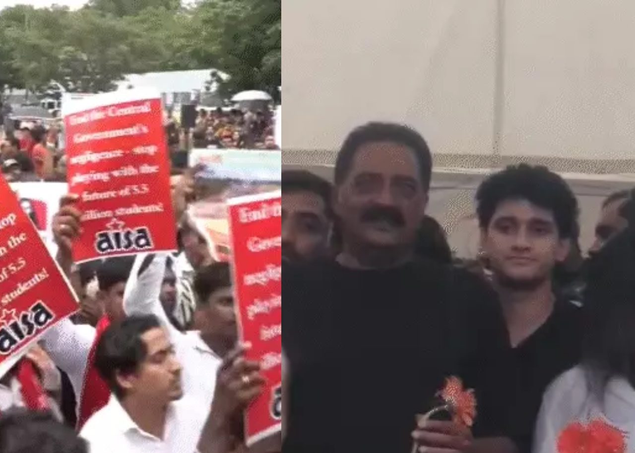 बारिश के बीच बेंगलुरु में CJP का प्रदर्शन, प्रकाश राज हुए शामिल