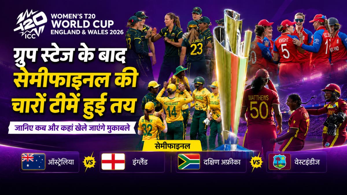 ICC Women’s T20 World Cup 2026: ग्रुप स्टेज के बाद सेमीफाइनल की चारों टीमें हुई तय, जानिए कब और कहां खेले जाएंगे मुकाबले