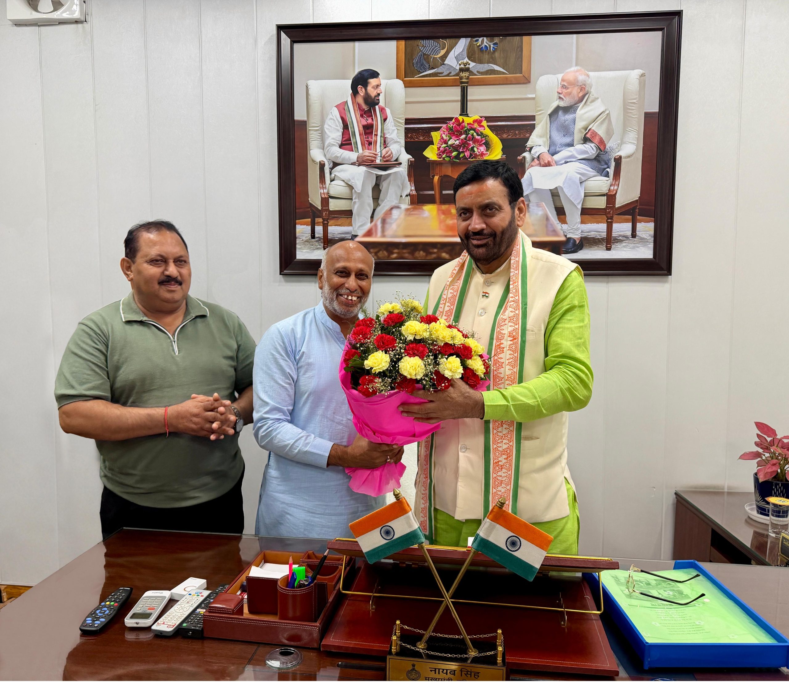 मुख्यमंत्री नायब सिंह सैनी से मिले व्यापार कल्याण बोर्ड के वाइस चेयरमैन राकेश बिंदल, नई जिम्मेदारी पर जताया आभार