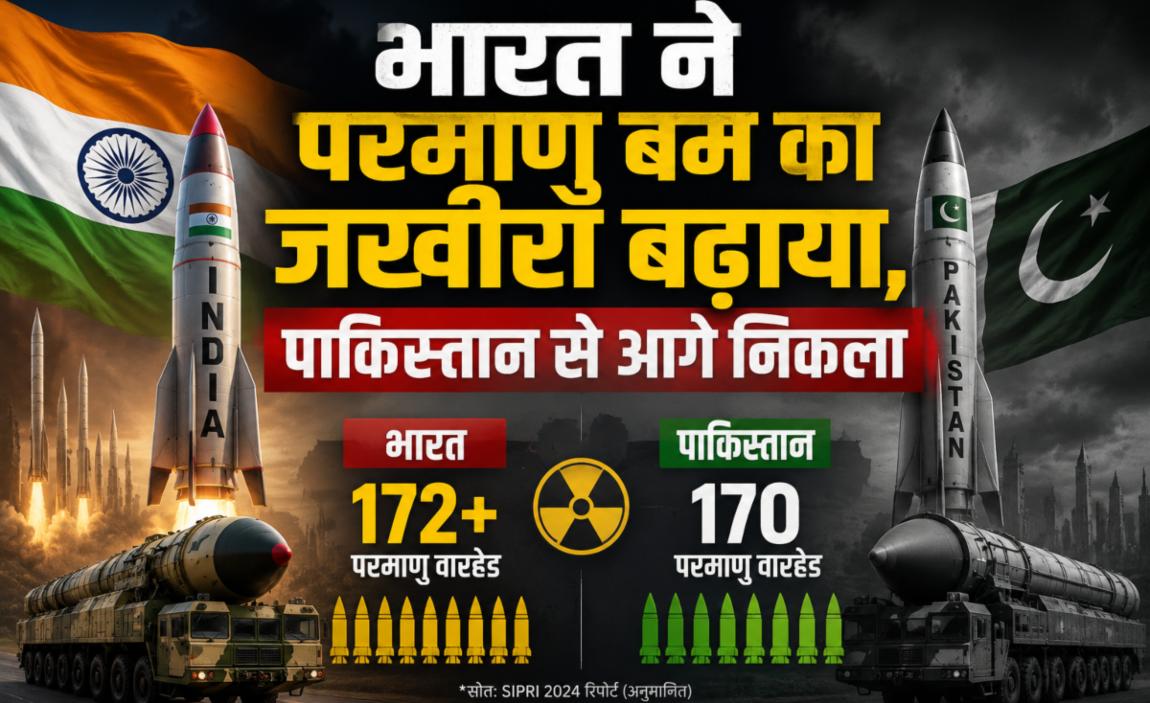 भारत ने परमाणु बम का जखीरा बढ़ायाः पाकिस्तान से आगे निकला, तूफानी रफ्तार से बना रहा न्यूक्लियर बम, देखें टॉप-10 देशों की लिस्ट