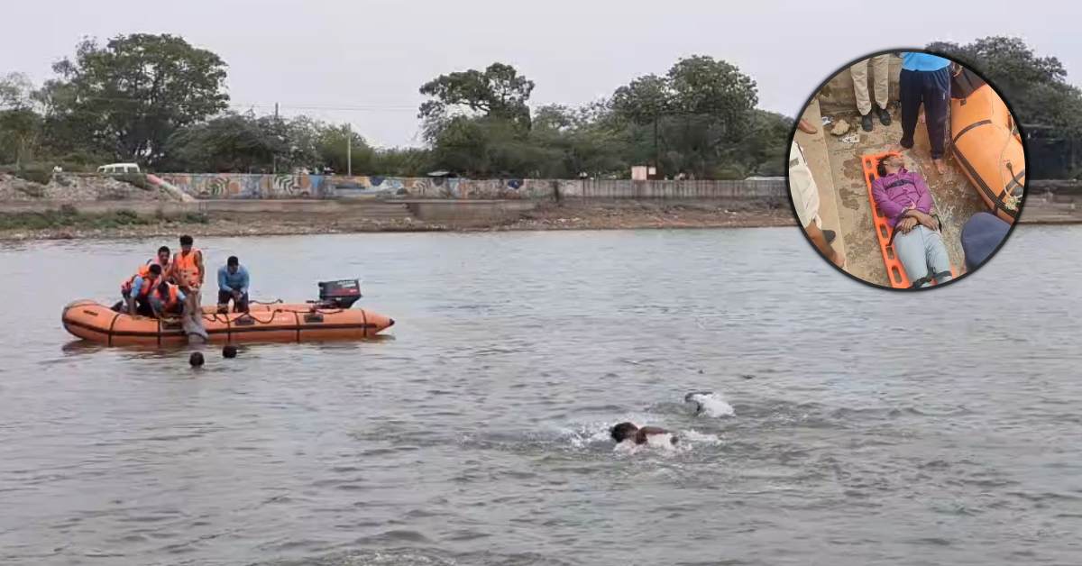 आगर के मोतीसागर तालाब में डूबा युवक: बिजली वाहन से अस्पताल पहुंचाया शव, कुछ समय पहले SDRF ने किया था मॉक ड्रिल
