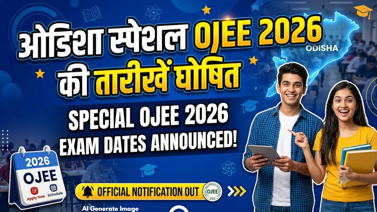 ओडिशा स्पेशल OJEE 2026 की तारीखें घोषित: खाली सीटों को भरने के लिए 13 जुलाई से होगी परीक्षा, जानें आवेदन प्रक्रिया