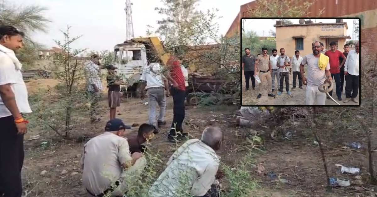 थाने में घुसा विशालकाय सांप: पुलिसकर्मियों में मची अफरा-तफरी! मौके पर पहुंचे सरपंच ने पकड़ा