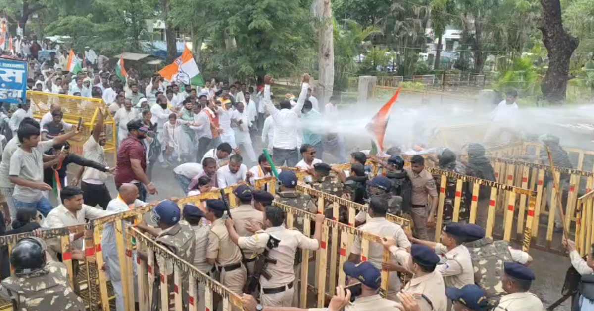 रतलाम में कांग्रेस की जनआक्रोश रैली: किसानों के साथ मिलकर किया प्रदर्शन, पुलिस ने चलाई वाटर कैनन