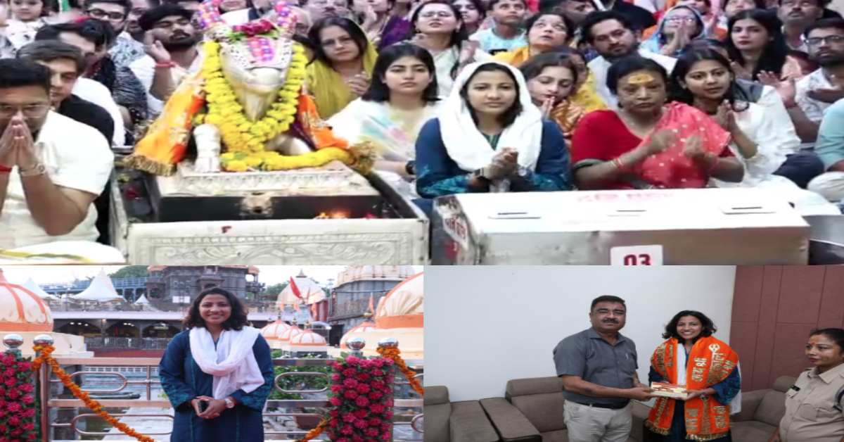 महाकाल के दर पर भारतीय महिला क्रिकेटर: भस्म आरती में शामिल हुईं स्नेह राणा, नंदी हॉल में बैठकर किए दर्शन